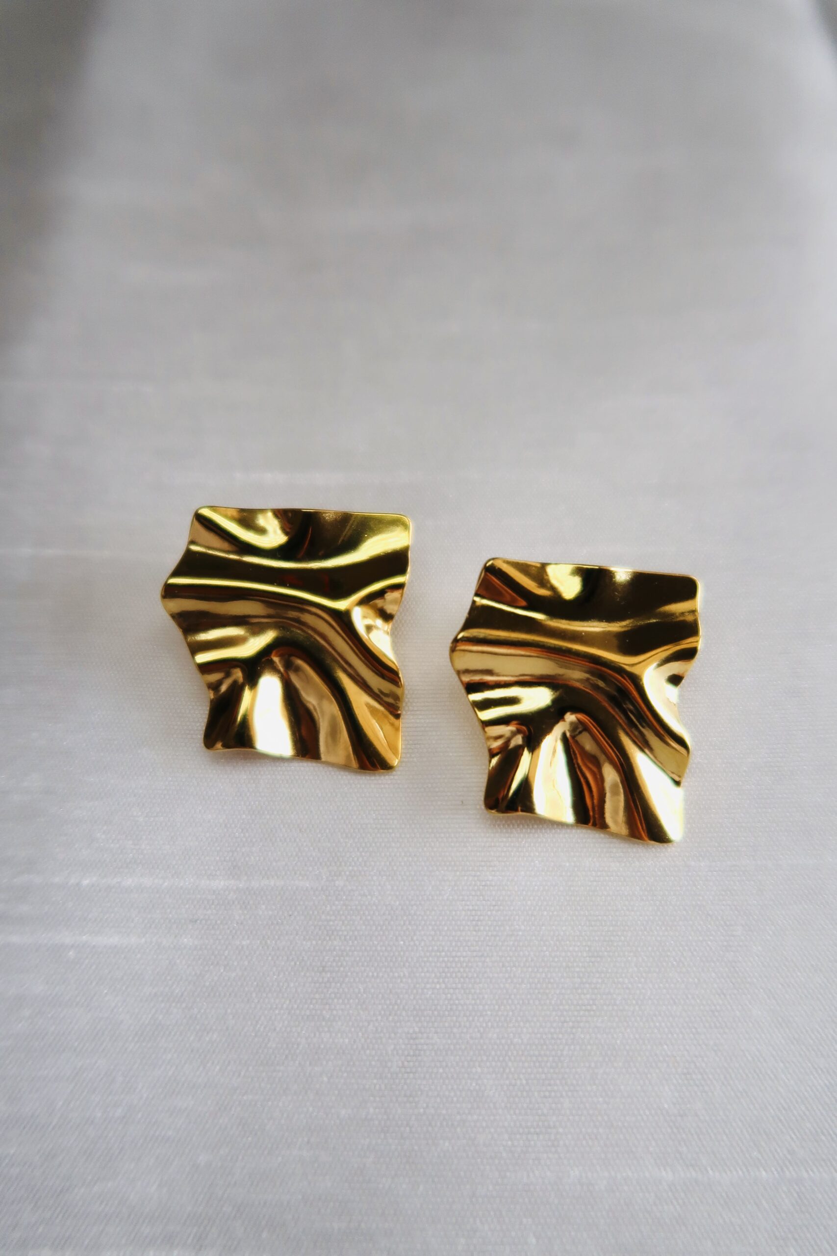 Golden Crushed Steel Earrings Golden Crushed Steel Earrings