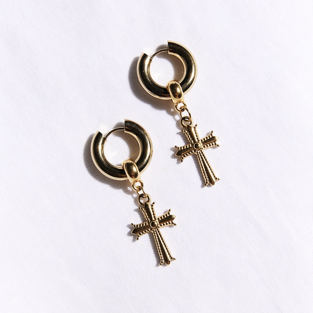 Gold Cross Hoop Earrings(1) copy Gold Cross Hoop Earrings(1) copy